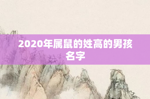 2020年属鼠的姓高的男孩名字