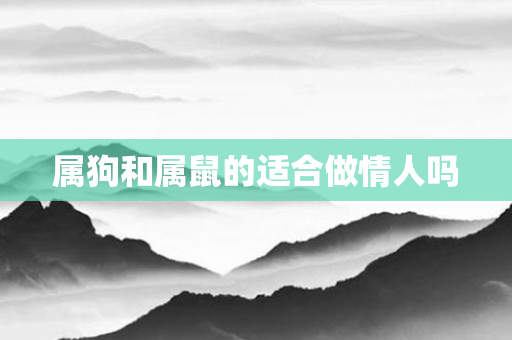 属狗和属鼠的适合做情人吗
