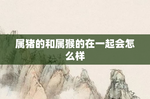 属猪的和属猴的在一起会怎么样