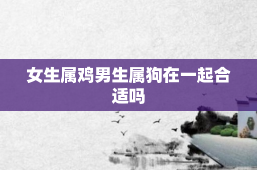 女生属鸡男生属狗在一起合适吗