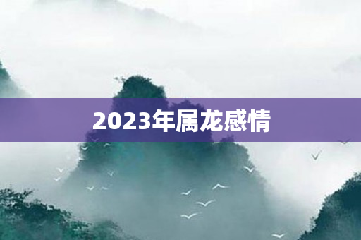 2023年属龙感情