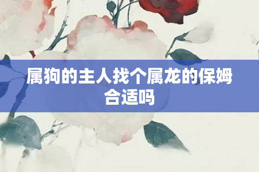 属狗的主人找个属龙的保姆合适吗