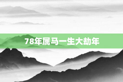 78年属马一生大劫年