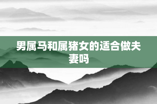 男属马和属猪女的适合做夫妻吗