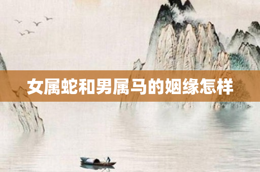 女属蛇和男属马的姻缘怎样