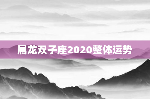 属龙双子座2020整体运势