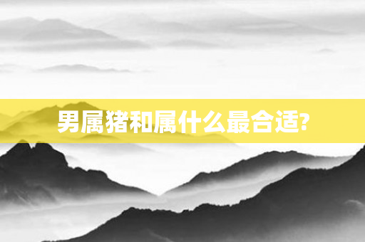 男属猪和属什么最合适?