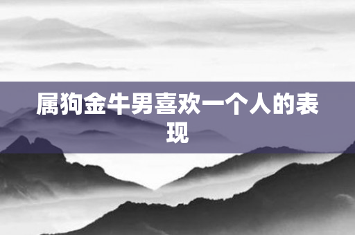 属狗金牛男喜欢一个人的表现