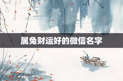 属兔财运好的微信名字