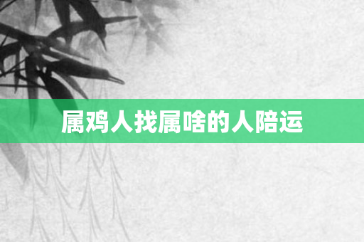 属鸡人找属啥的人陪运