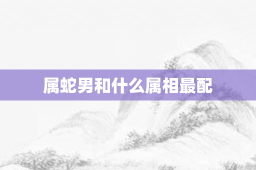 属蛇男和什么属相最配