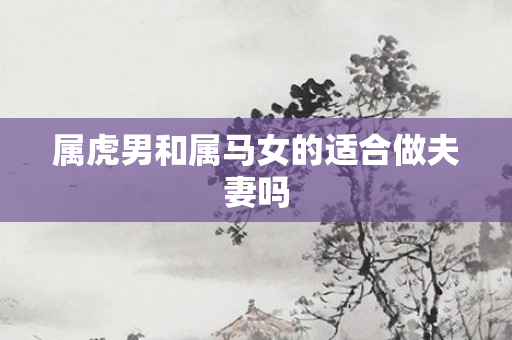 属虎男和属马女的适合做夫妻吗