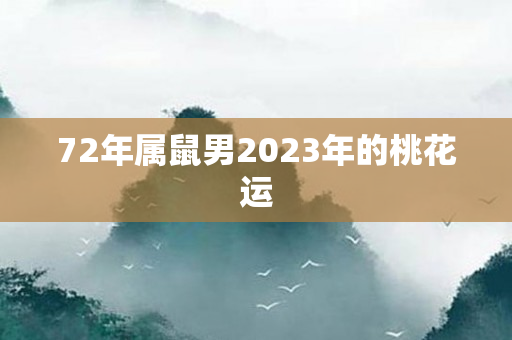 72年属鼠男2023年的桃花运