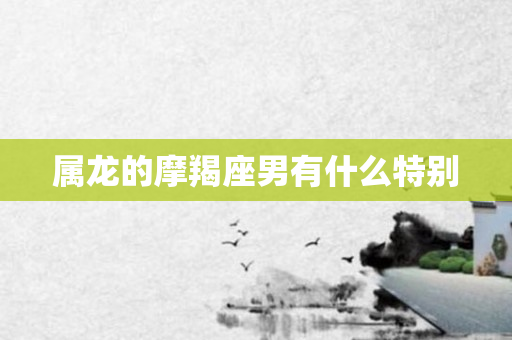 属龙的摩羯座男有什么特别