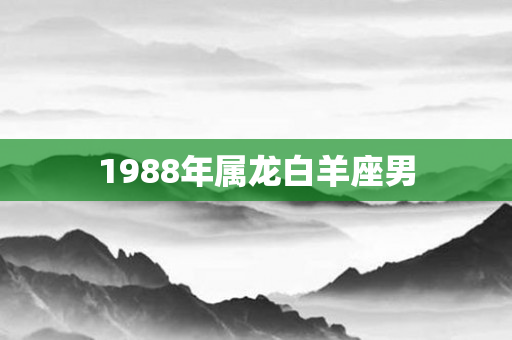 1988年属龙白羊座男