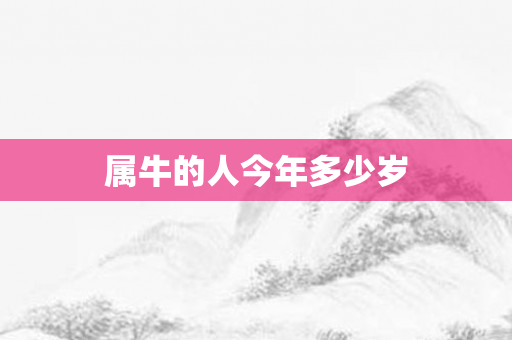 属牛的人今年多少岁