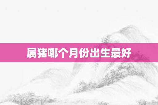 属猪哪个月份出生更好