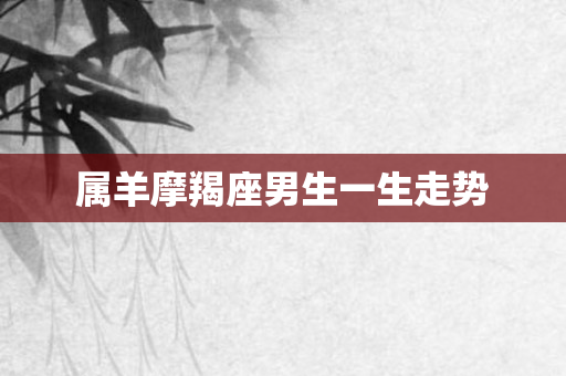 属羊摩羯座男生一生走势