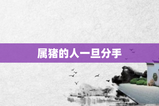 属猪的人一旦分手