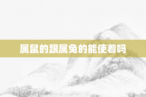 属鼠的跟属兔的能使着吗