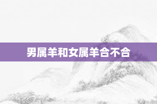 男属羊和女属羊合不合