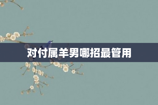 对付属羊男哪招最管用