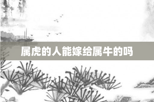 属虎的人能嫁给属牛的吗