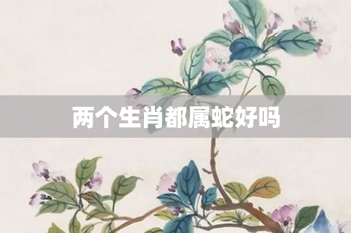 两个生肖都属蛇好吗