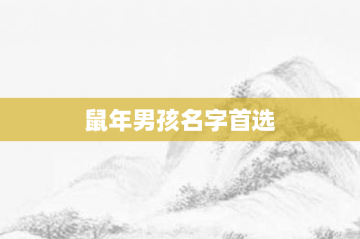 鼠年男孩名字首选
