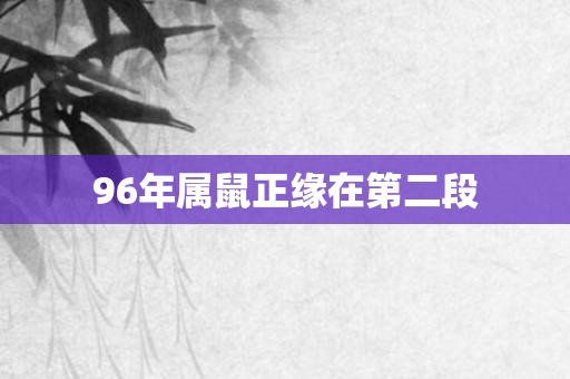 96年属鼠正缘在第二段