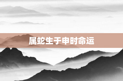 属蛇生于申时命运