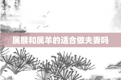 属猴和属羊的适合做夫妻吗