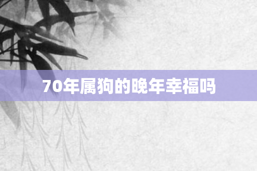 70年属狗的晚年幸福吗