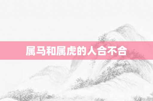 属马和属虎的人合不合