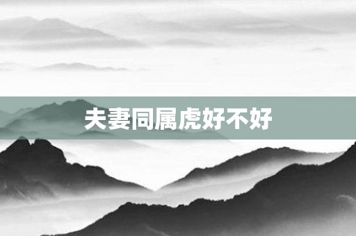 夫妻同属虎好不好