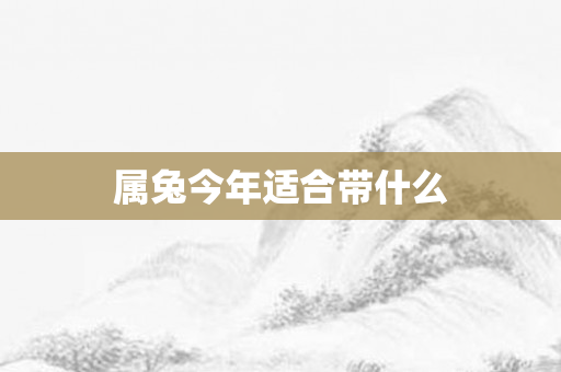 属兔今年适合带什么