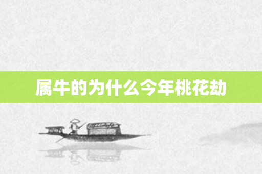 属牛的为什么今年桃花劫