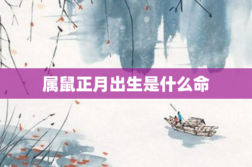 属鼠正月出生是什么命