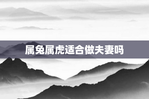 属兔属虎适合做夫妻吗