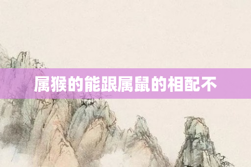 属猴的能跟属鼠的相配不