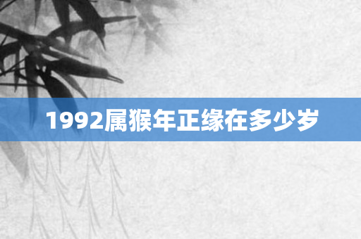 1992属猴年正缘在多少岁