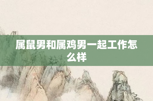属鼠男和属鸡男一起工作怎么样