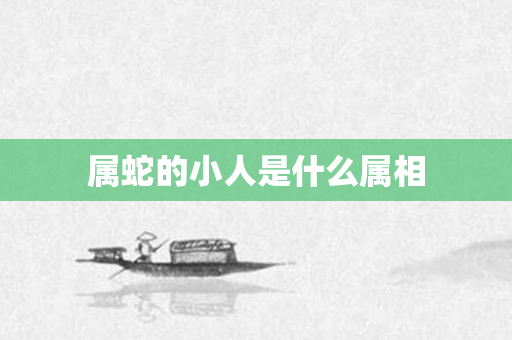 属蛇的小人是什么属相