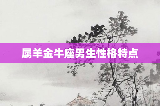 属羊金牛座男生性格特点