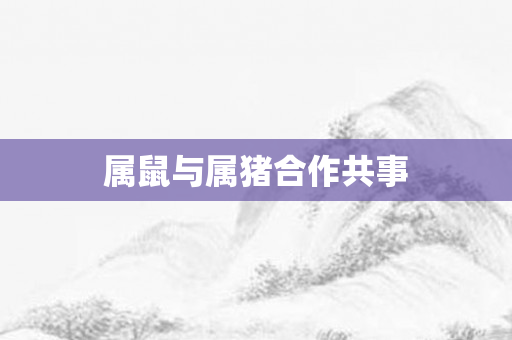 属鼠与属猪合作共事