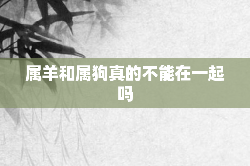 属羊和属狗真的不能在一起吗
