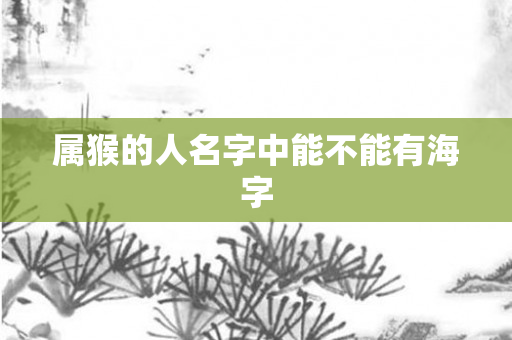 属猴的人名字中能不能有海字