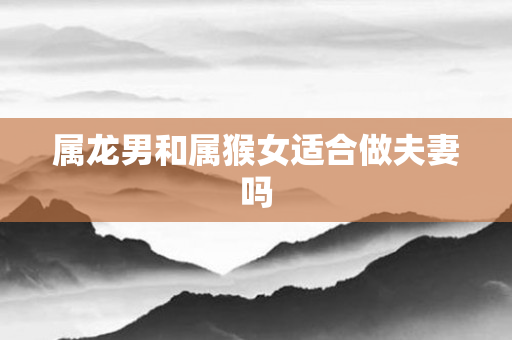 属龙男和属猴女适合做夫妻吗