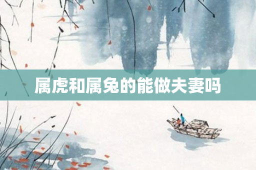 属虎和属兔的能做夫妻吗