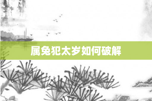 属兔犯太岁如何破解